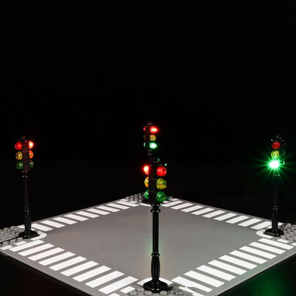 MOC Accessory 1 Pcs Street Traffic Signal LED Light
