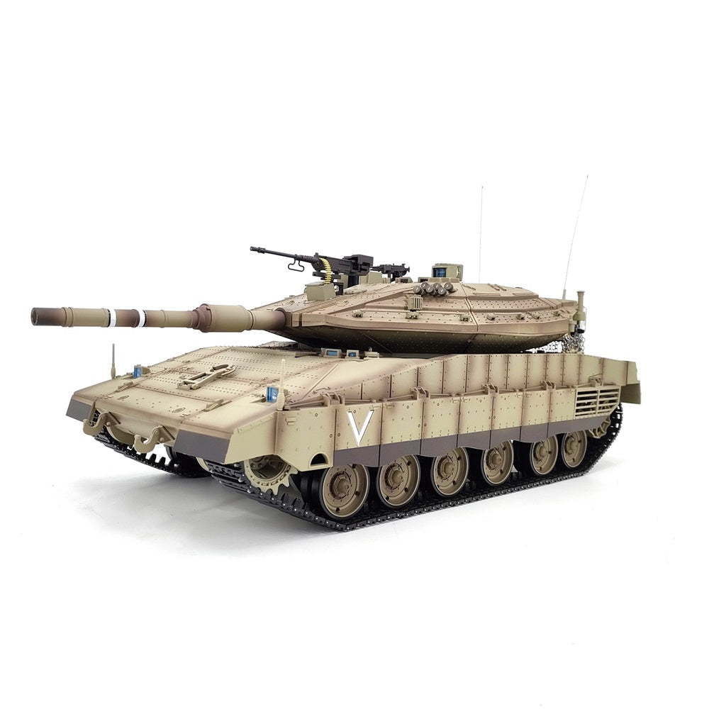 Heng Long 3958 Merkava MK IV Tank 1/16 Israel Main Battle Tank IDF TK7.0 Turret 360° Rotating Upgrade Metal Version RC Tank Toy
