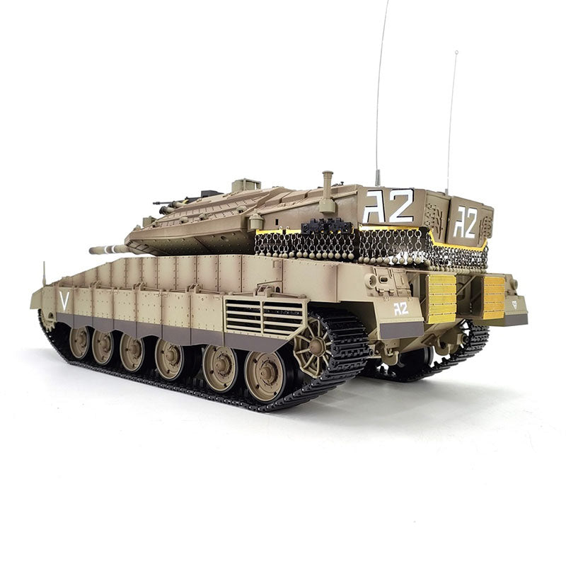 Heng Long 3958 Merkava MK IV Tank 1/16 Israel Main Battle Tank IDF TK7.0 Turret 360° Rotating Upgrade Metal Version RC Tank Toy