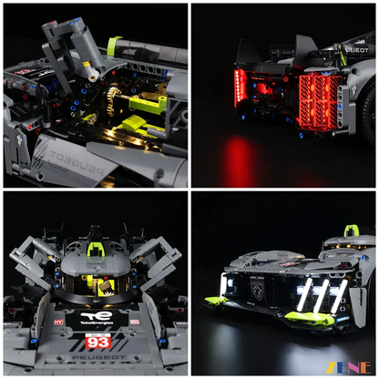 Kit de iluminación para el hipercoche híbrido LEGO PEUGEOT 9X8 24H Le Mans n.° 42156