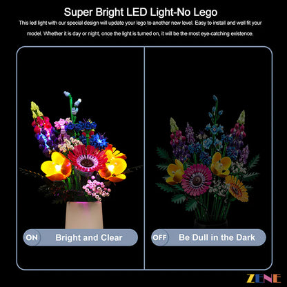 Light Kit for LEGO Flower Wildflower Bouquet #10313
