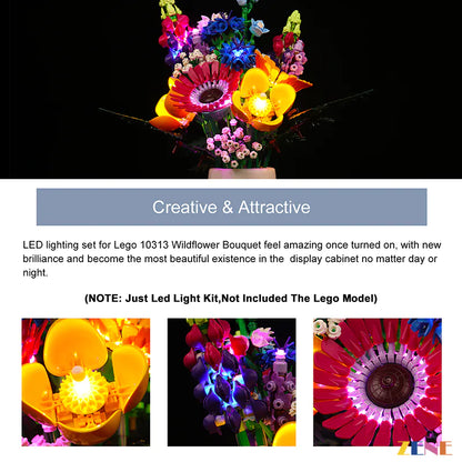 Light Kit for LEGO Flower Wildflower Bouquet #10313