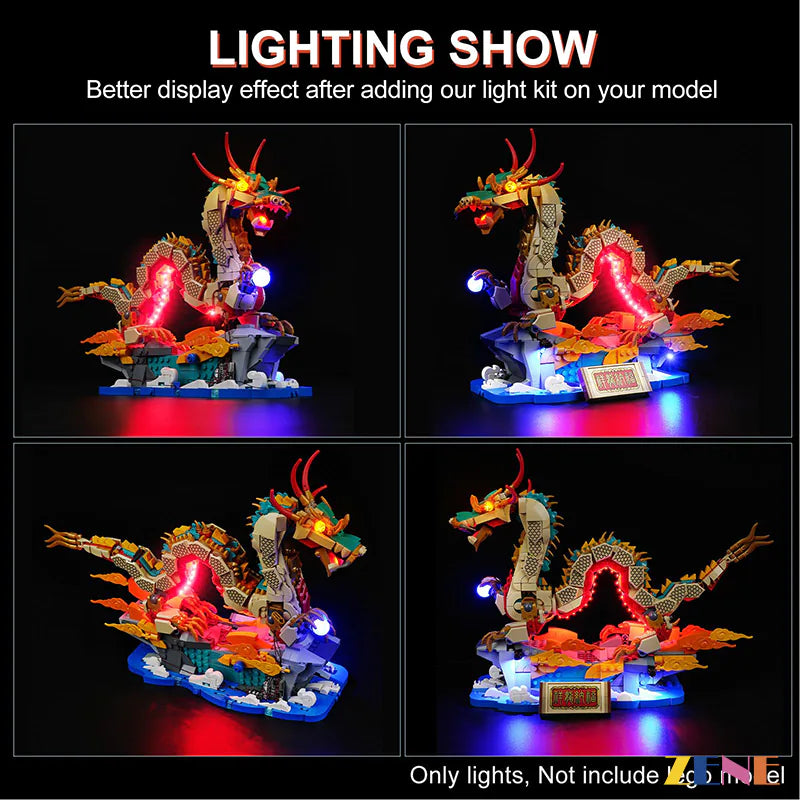 Kit de iluminación para LEGO Auspicious Dragon n.° 80112