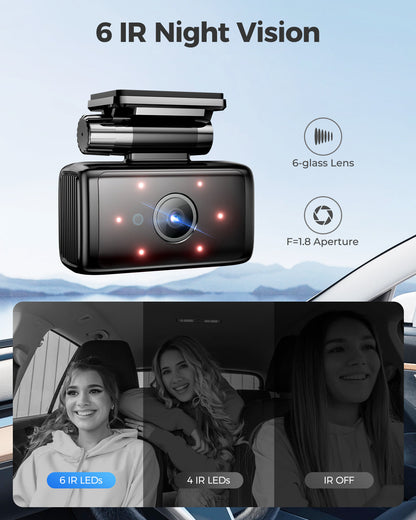 AZDOME M560 3CH Dash Cam 4K with 4" Touch Screen IR Night Vision 24H Parking Mode