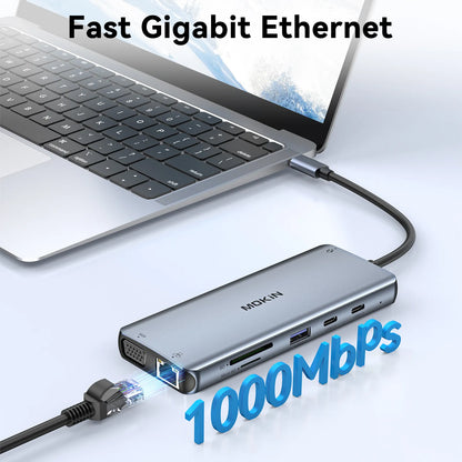 MOKiN 12 IN 1 USB-C Laptop Hub Multiport Adapter