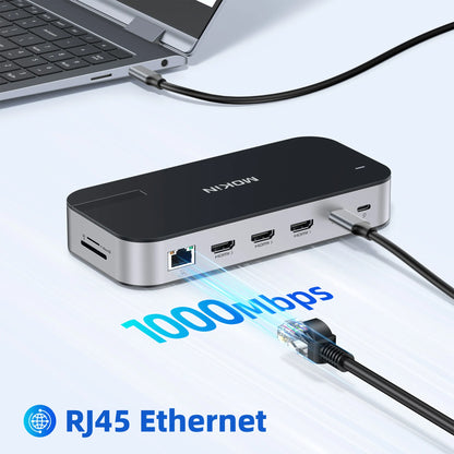 MOKiN 16-in-1 Laptop Docking Station with Triple Monitor Support