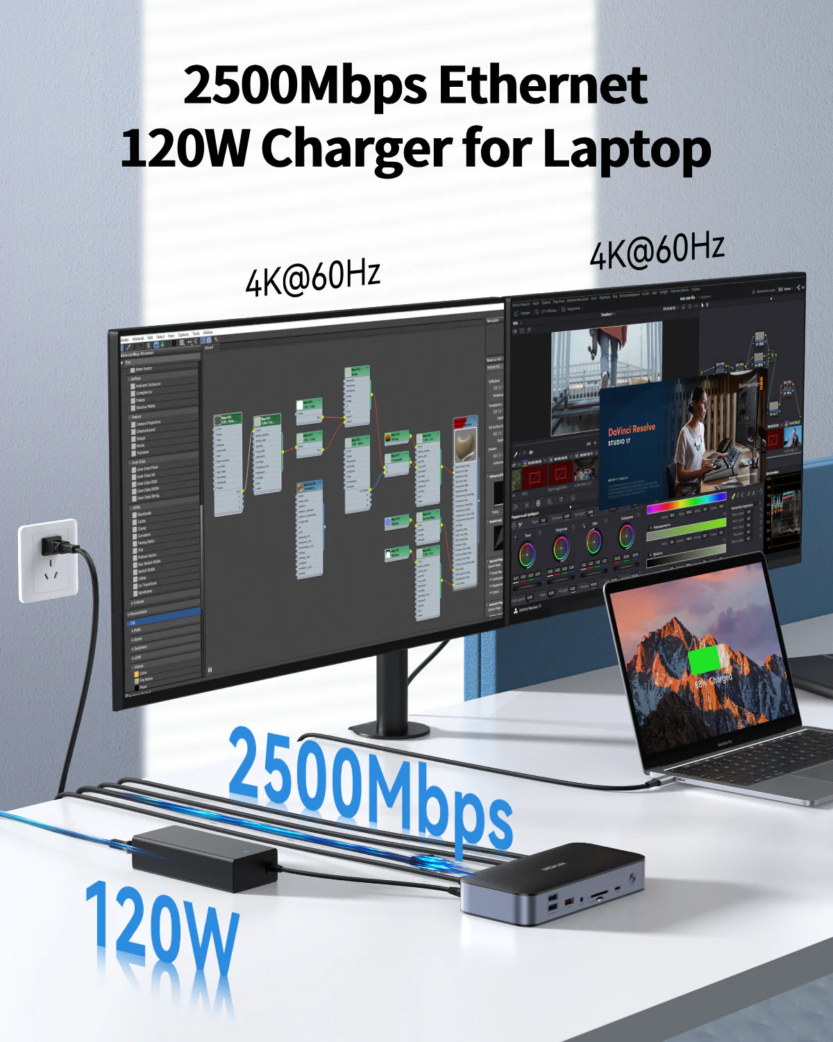 MOKiN 15-in-1 DisplayLink Dual Monitor Docking Station