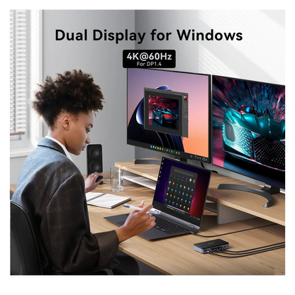 MOKiN 8 IN 1 USB-C Dock Dual 4K@60Hz DisplayPort