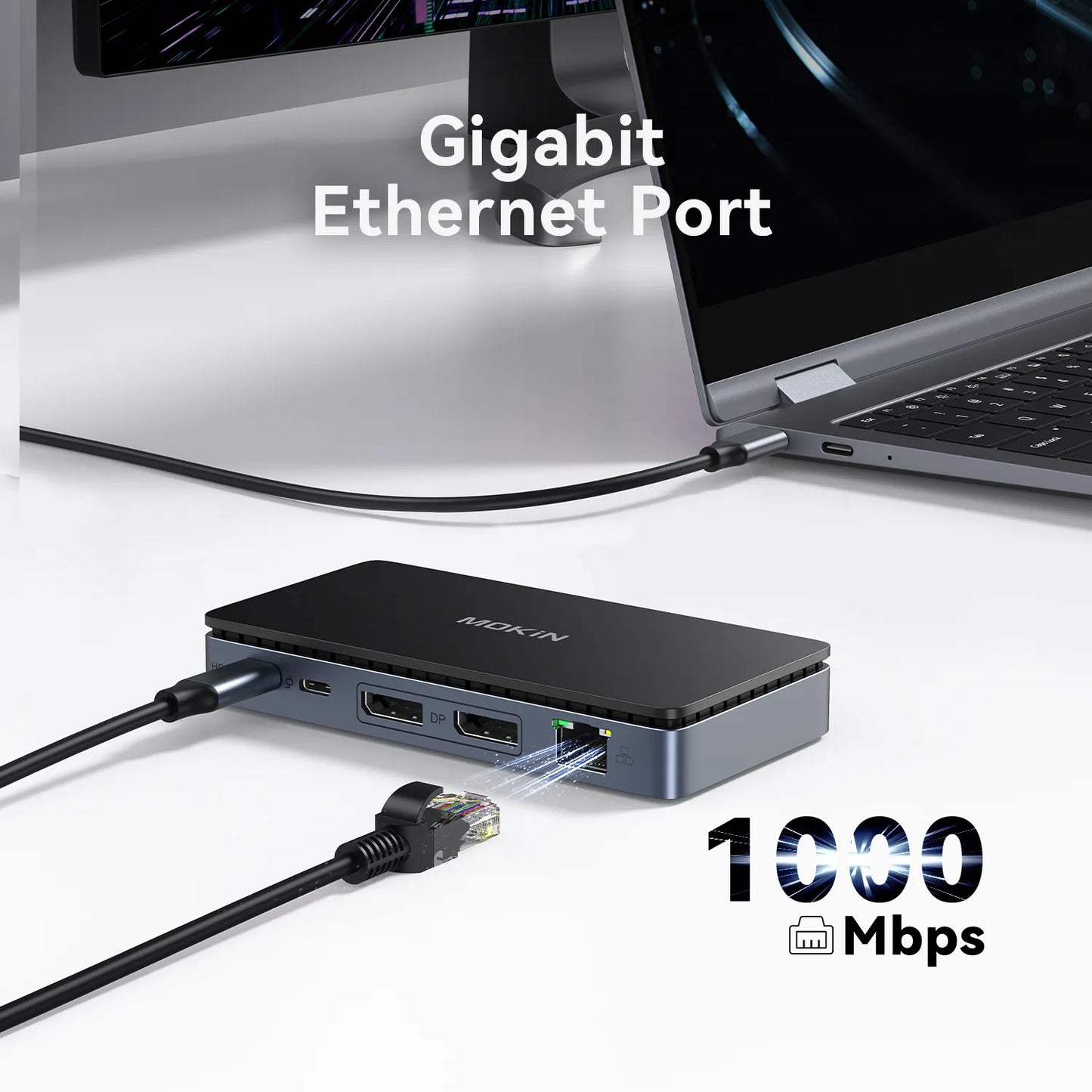 MOKiN 8 IN 1 USB-C Dock Dual 4K@60Hz DisplayPort