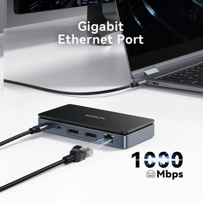 MOKiN 8 IN 1 USB-C Dock Dual 4K@60Hz DisplayPort