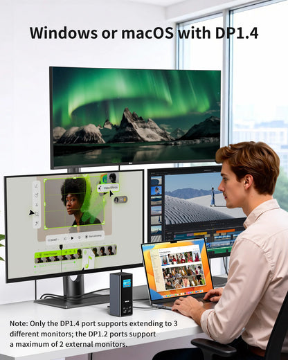 MOKiN Triple Display Docking Station for Streamlined Multi-Screen Productivity