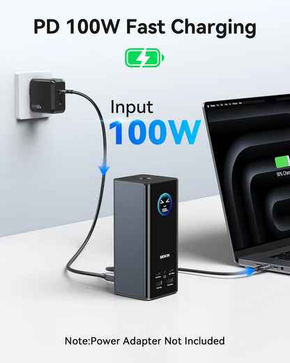 MOKiN Triple Display Docking Station for Streamlined Multi-Screen Productivity