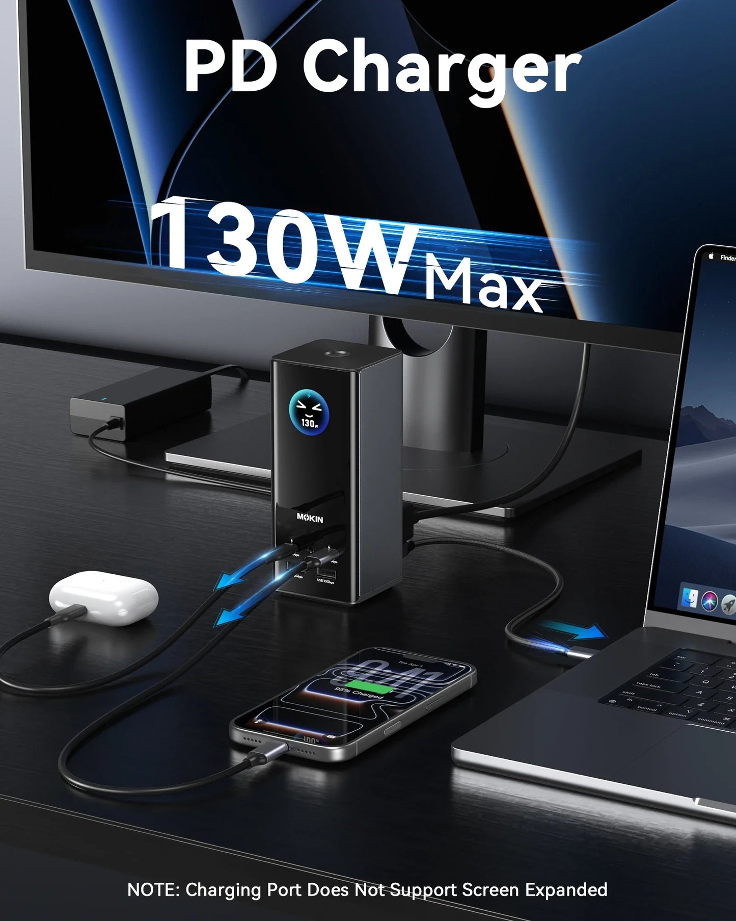 MOKiN 18-in-1 Docking Station with Smart Display – Free 7-in-1 USB-C Hub Included