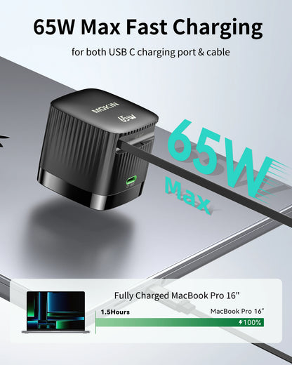 MOKiN 65W Retractable GaN Charger for Fast and Convenient Charging Anywhere
