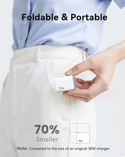 MOKiN 33W Dual Port GaN PD3.0 USB-C Wall Charger for iPhone