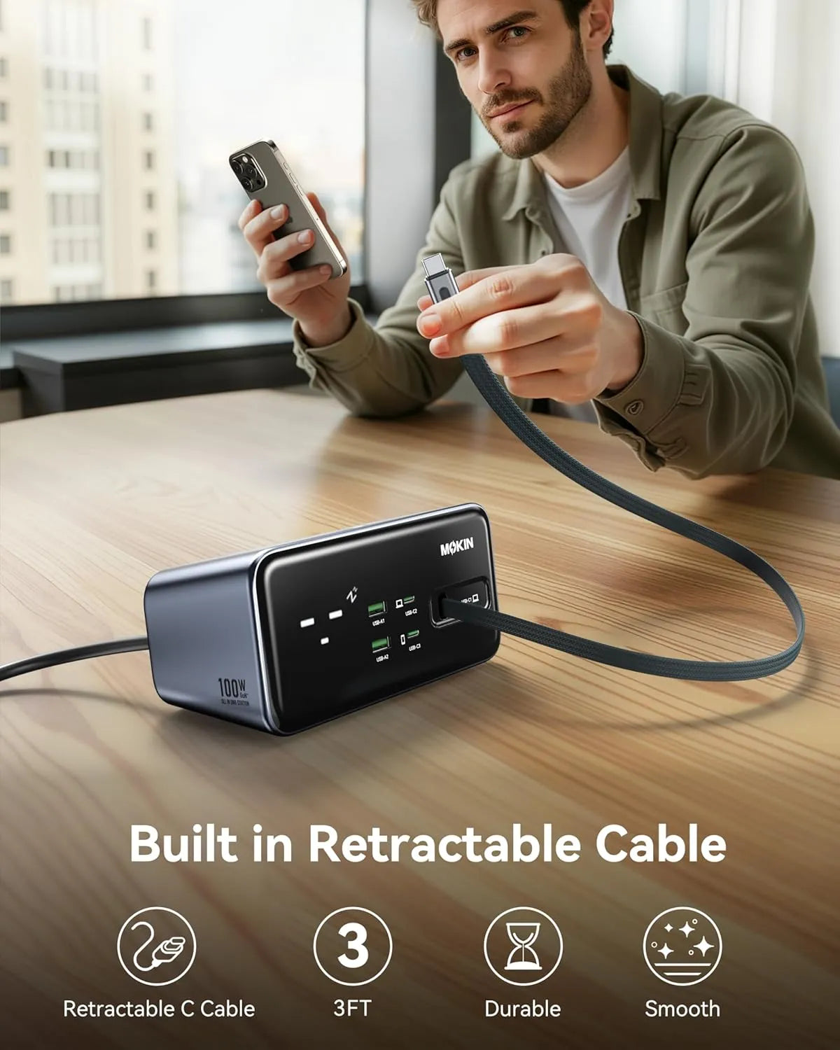 MOKiN 100W 8-in-1 GaN Charging Station to Declutter Your Desk and Power All Your Devices