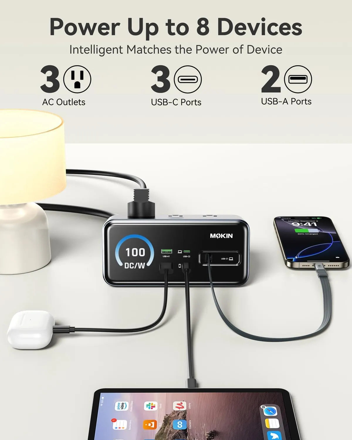 MOKiN 100W 8-in-1 GaN Charging Station to Declutter Your Desk and Power All Your Devices