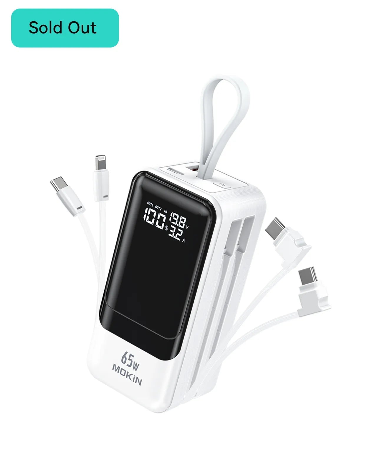 MOKiN 65W Portable Power Bank - 18400mAh, Laptop-Ready, Safe Charging