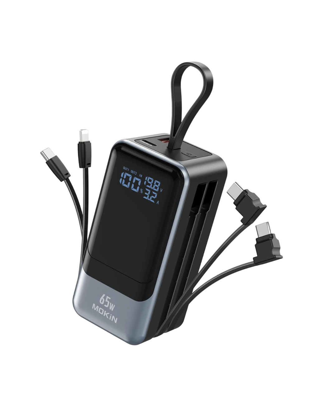 MOKiN 65W Portable Power Bank for Laptop - 18400mAh,  Smart Display