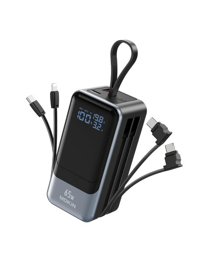 MOKiN 65W Portable Power Bank for Laptop - 18400mAh,  Smart Display