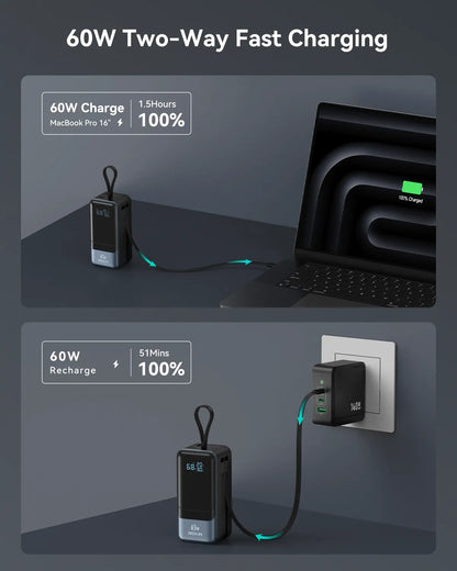 MOKiN 65W Portable Power Bank for Laptop - 18400mAh,  Smart Display