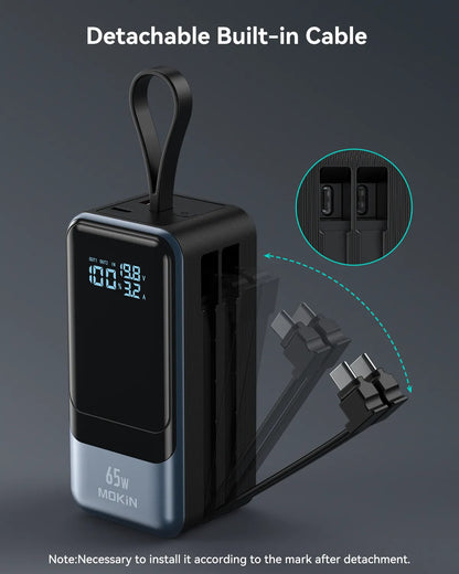 MOKiN 65W Portable Power Bank for Laptop - 18400mAh,  Smart Display
