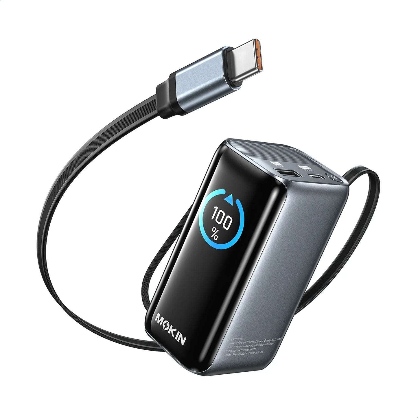 MOKiN 45W 10000mAh Portable Charger with Retractable Cable for Power On the Go