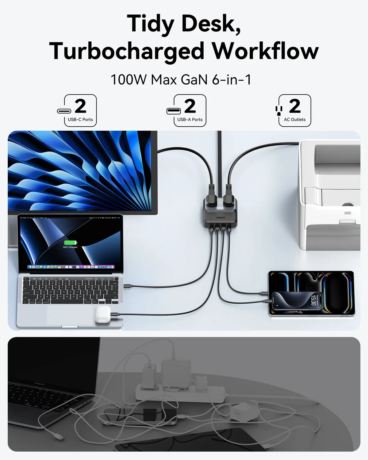 MOKiN 100W 6-in-1 Charging Station to Simplify Multi-Device Power at Home and Office