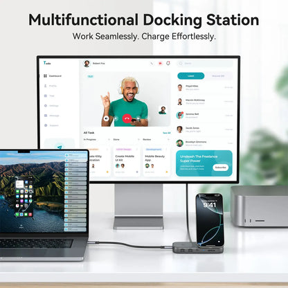 MOKiN 7-IN-1 USB-C Hub with 15W Qi2 Wireless Charger