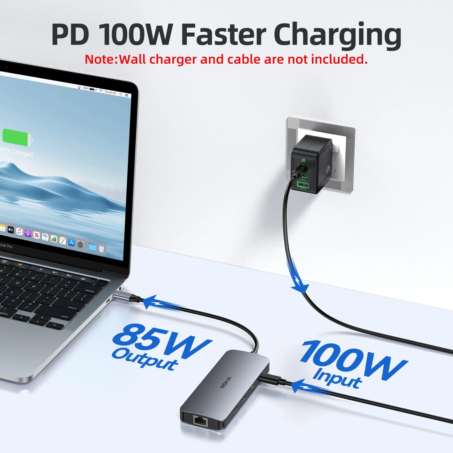 MOKiN 8 IN 1 USB-C to Dual HDMI Adapter