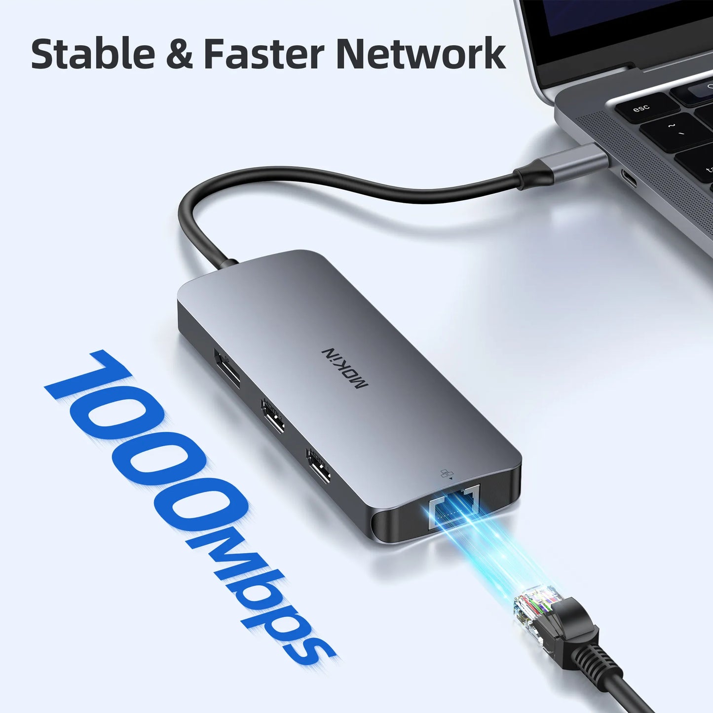 MOKiN 8 IN 1 USB-C to Dual HDMI Adapter