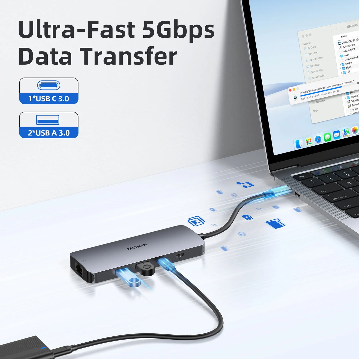 MOKiN 8 IN 1 USB-C to Dual HDMI Adapter