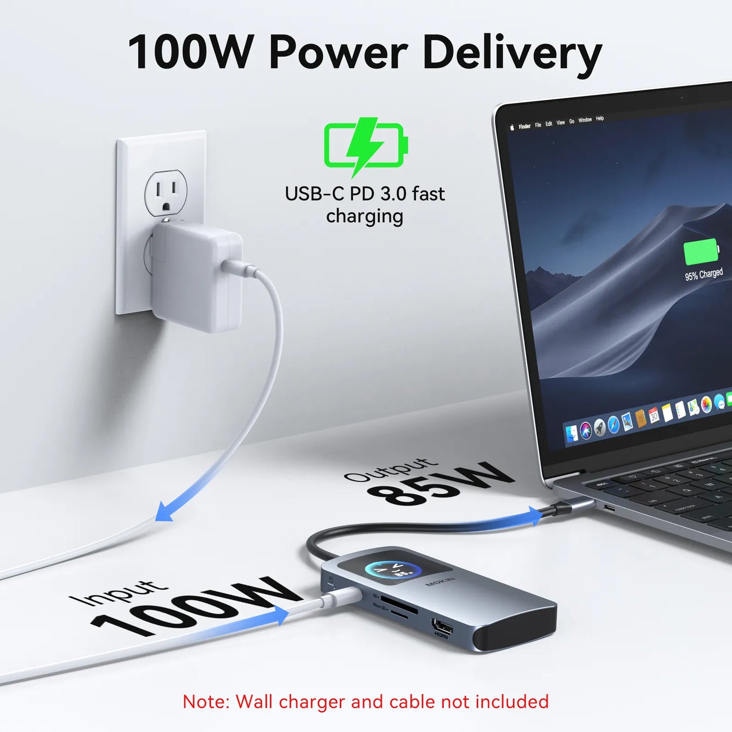 MOKiN 7-in-1 USB-C Hub with Smart LCD Display for Effortless Laptop Connectivity