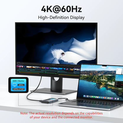 MOKiN 7-in-1 USB-C Hub with Smart LCD Display for Effortless Laptop Connectivity
