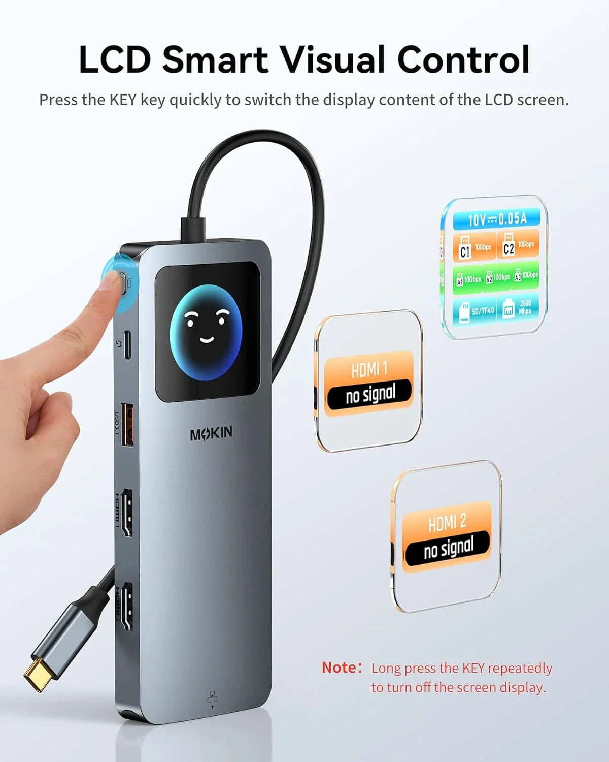 MOKiN 12-in-1 LCD Docking Station for a Smarter Dual-Monitor Workspace