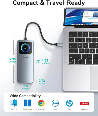 MOKiN 12-in-1 LCD Docking Station for a Smarter Dual-Monitor Workspace
