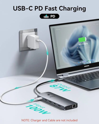 MOKiN 14-in-1 Triple Monitor USB-C Docking Station for Clutter-Free Workspaces