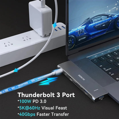 MOKiN 7‑in‑2 USB‑C Adapter for MacBook Pro