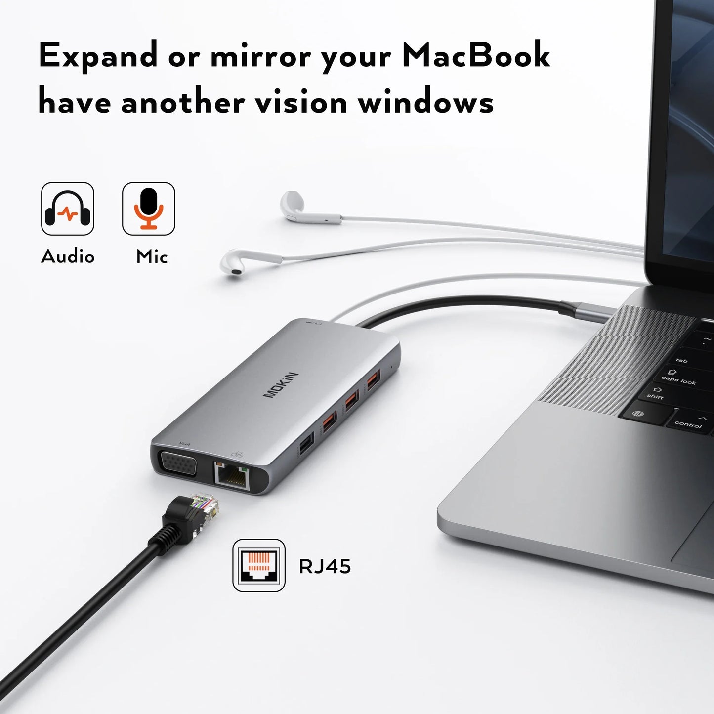 MOKiN 11 IN 1 Dual Monitor USB-C Docking Station with PD Charging