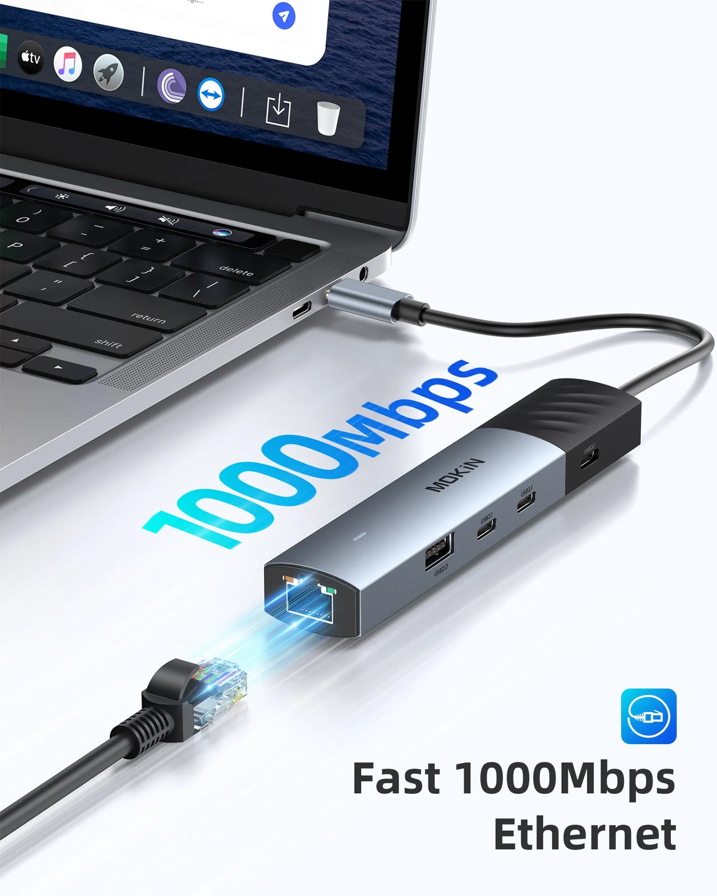 MOKiN 7 IN 1 10Gbps Compact USB-C Hub Adapter
