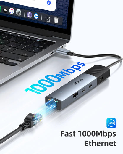 MOKiN 7 IN 1 10Gbps Compact USB-C Hub Adapter