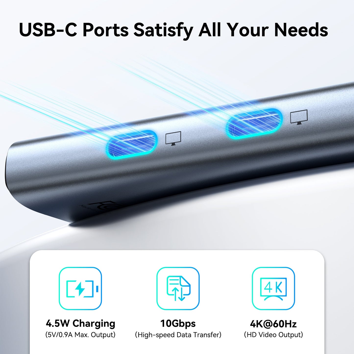 MOKiN 5-in-1 USB-C Hub for Effortless Dual Monitor and Device Expansion
