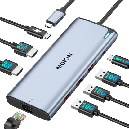 MOKiN 8-IN-1 USB C to USB C Hub Multiport Adapter