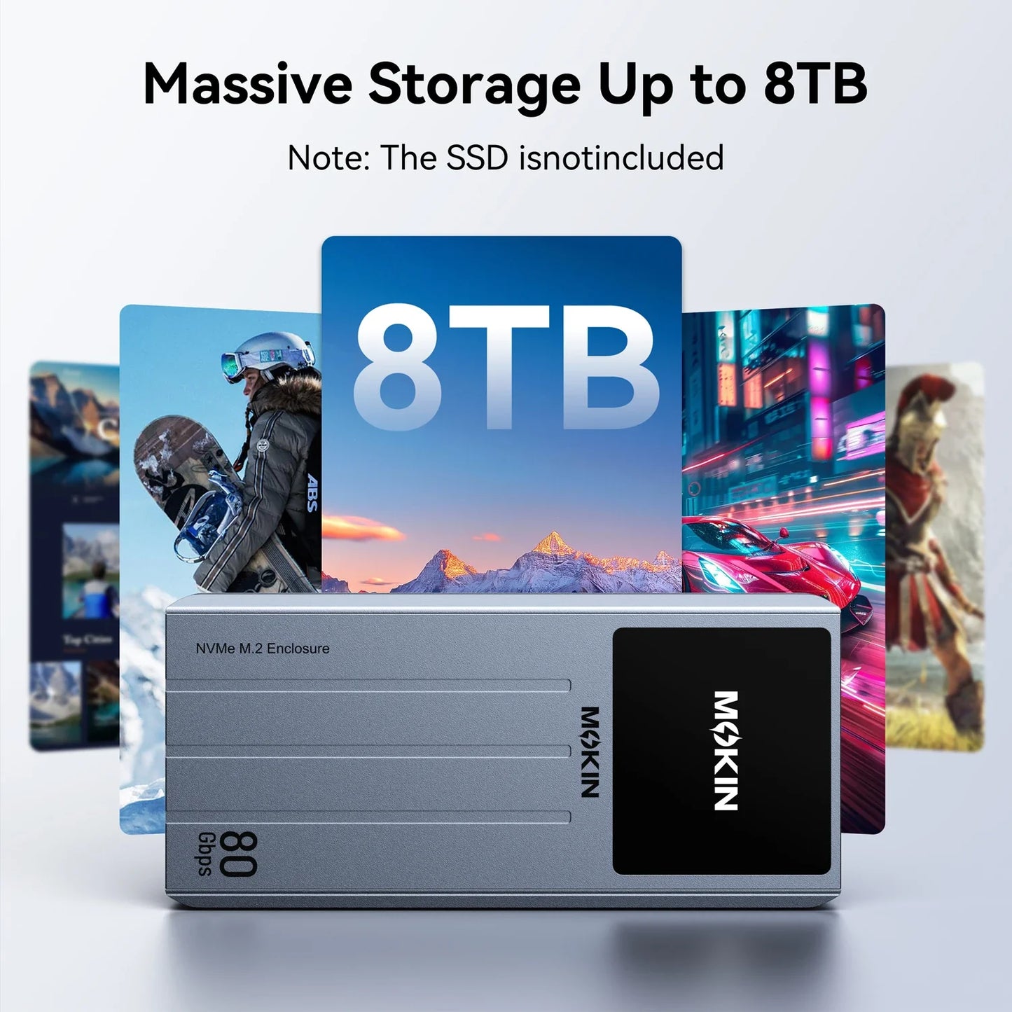 MOKiN Thunderbolt 5 SSD Enclosure 80Gbps Speed