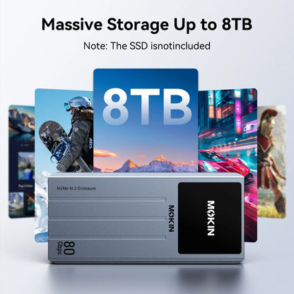 MOKiN Thunderbolt 5 SSD Enclosure 80Gbps Speed