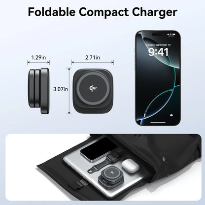 MOKiN Foldable 3-in-1 Qi2 Magnetic Wireless Charger for iPhone