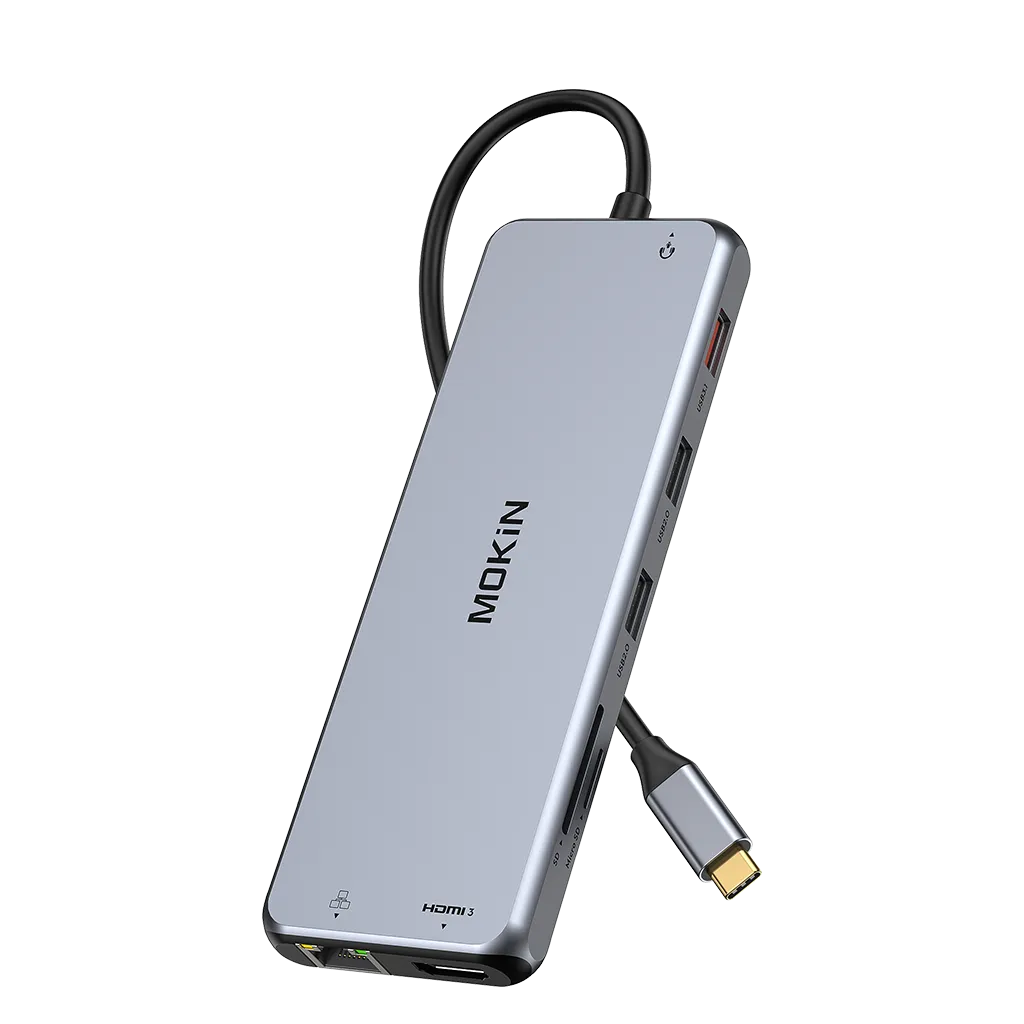 MOKiN 12-IN-1 Laptop Docking Station With 3 Monitors