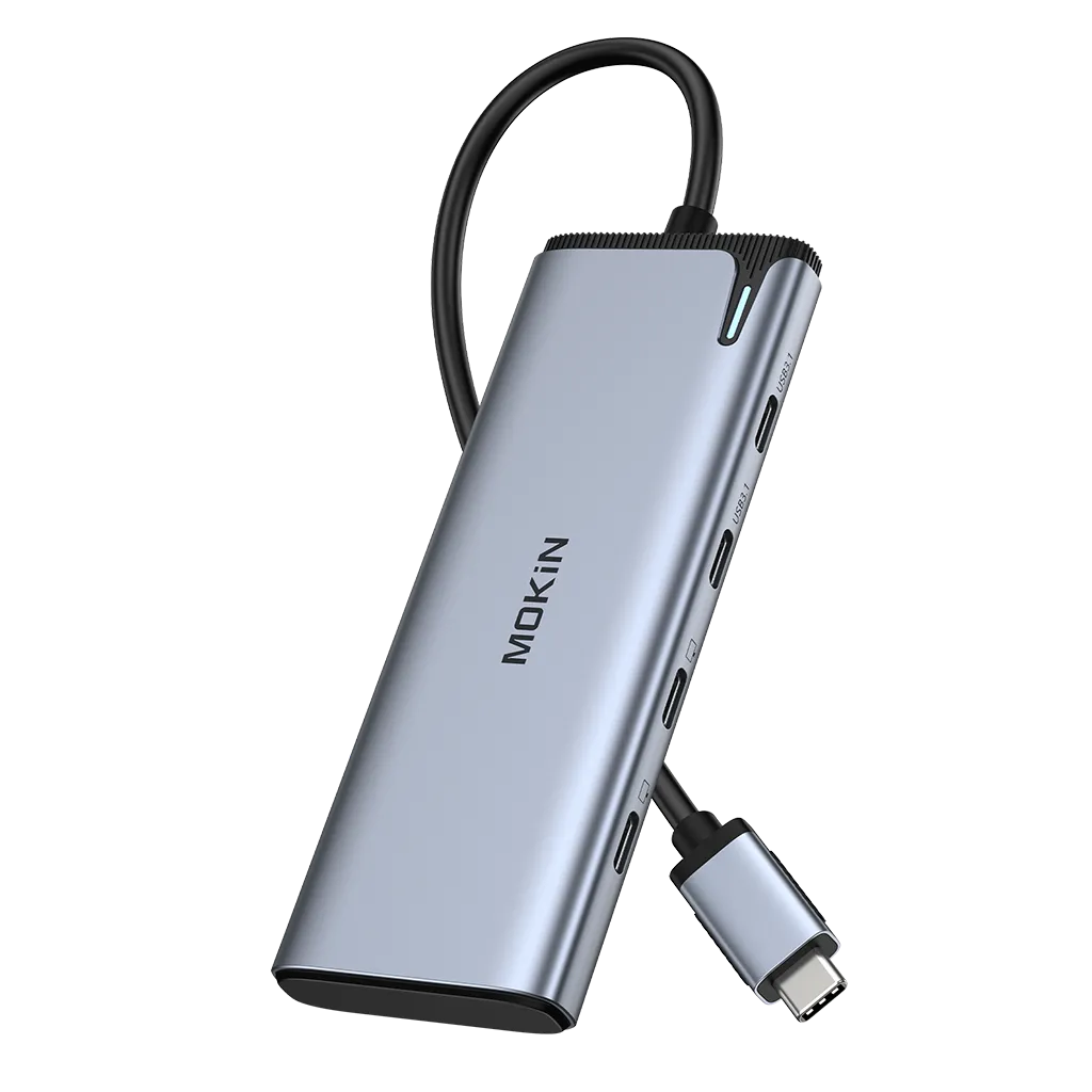MOKiN 5-in-1 USB-C Hub for Effortless Dual Monitor and Device Expansion