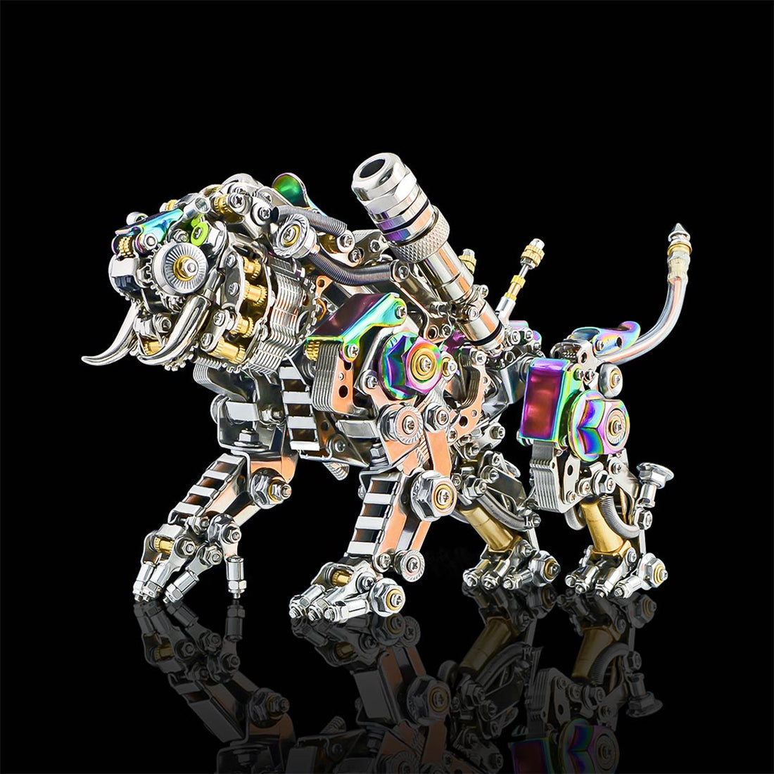 Kits de modelos de ensamblaje de metal 3D de tigre de Bengala, más de 700 piezas, crea una serie de animales