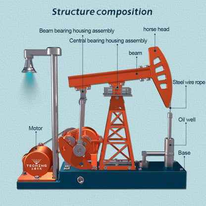 Construye un Pumpjack que funciona Kit de construcción de modelo de unidad de bombeo 3D de 219 piezas